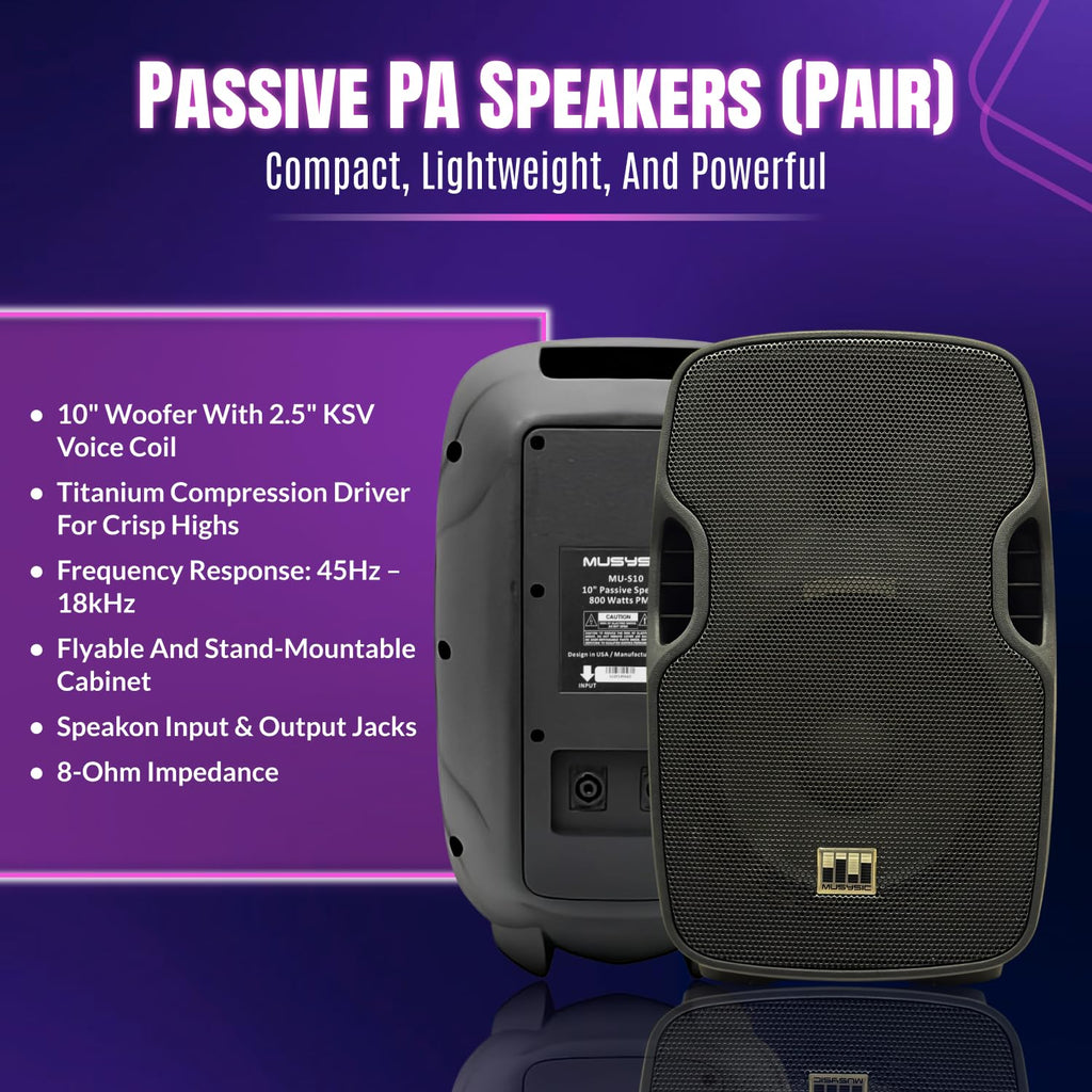 10" UHF PA System with Wireless Microphone F5531