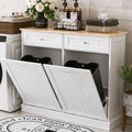 White 2x13 Gallons Tilt Out Trash Can Cabinet G8971