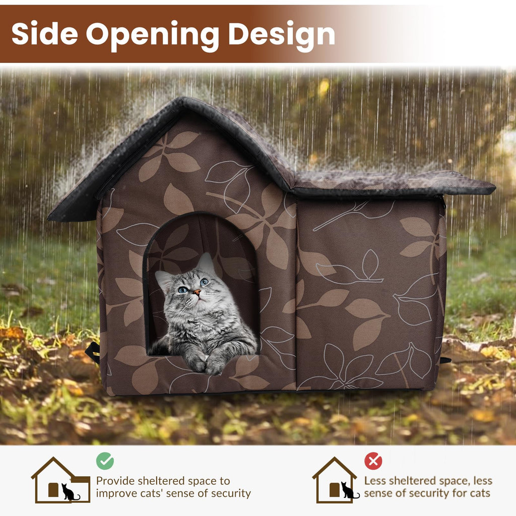 Weatherproof Collapsible Outdoor Cat House with Mat W820