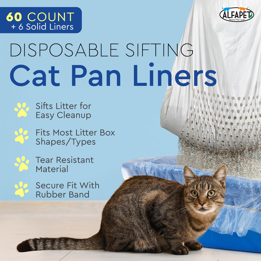 Extra Giant 60 Count Tear-Resistant Waterproof Cat Litter Box Liners L551