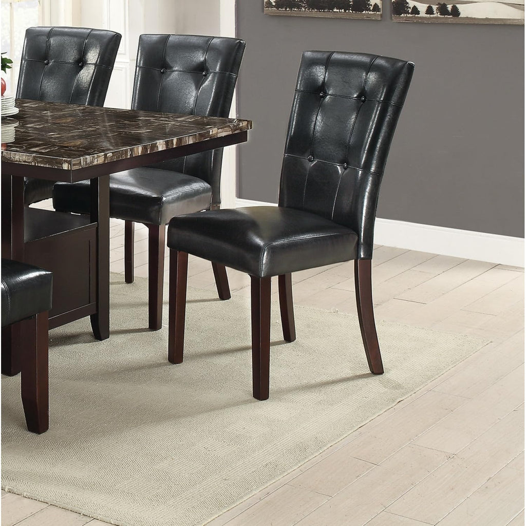 Black Faux Leather Dining Chairs Set of 2 X30162