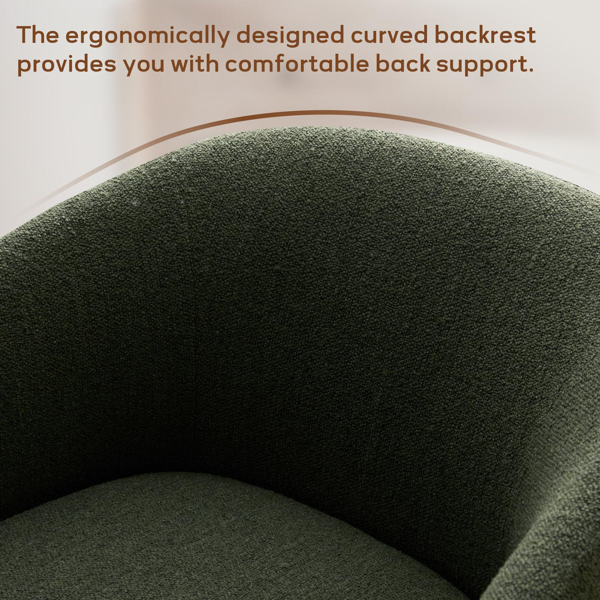 Boucle Swivel Accent Chairs Set of 2 Green H52324