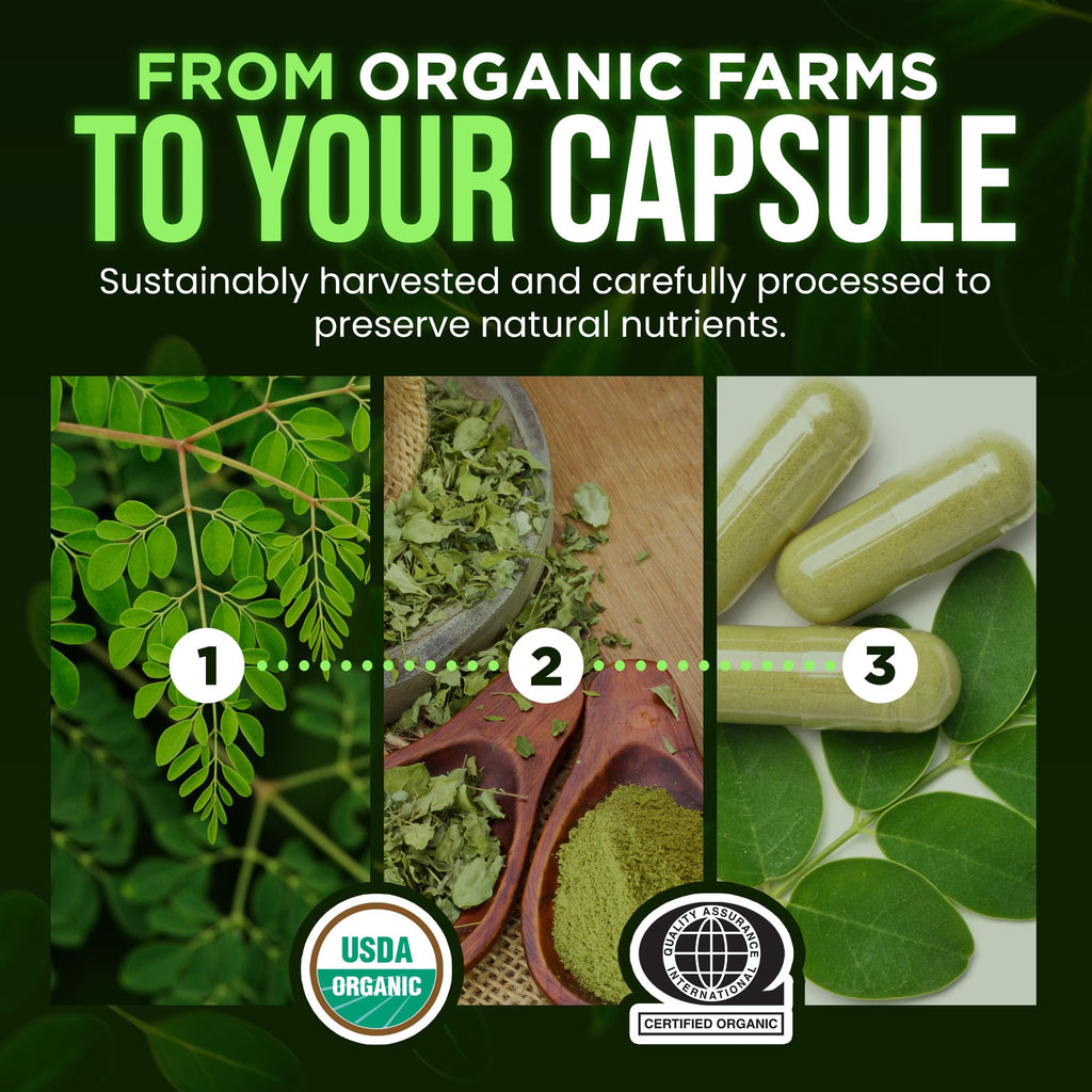 Organic Moringa 1000mg 120 Vegan Capsules T71085