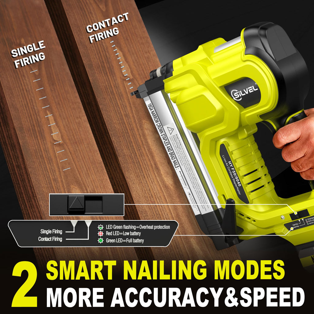 2" Cordless Brad Nailer, 2-in-1 21V Electric Brad Nailer with Battery M314