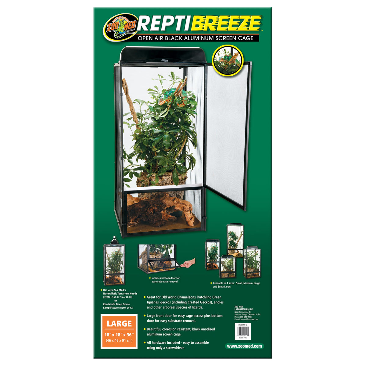 Large 18 x 18 x 36-Inches Open Air Screen Cage A2969