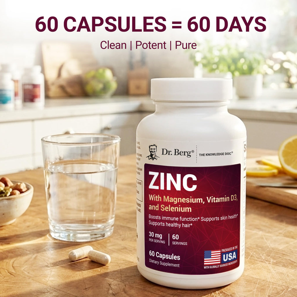 Zinc 30 mg 60 Capsules Chelated with Vitamin D & Selenium K35921