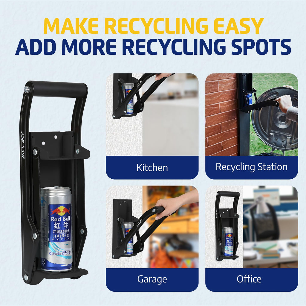 16oz Wall Mounted Can Crusher with Built-In Bottle Opener G5490