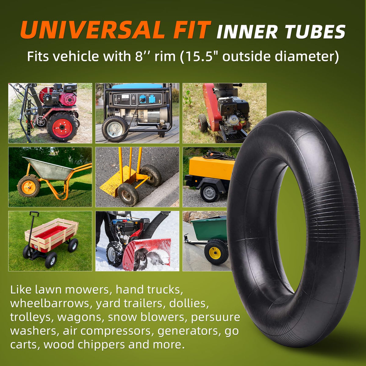 4.80/4.00-8" Inner Tube with TR-13 Straight Valve Stem (4-Pack) U72537