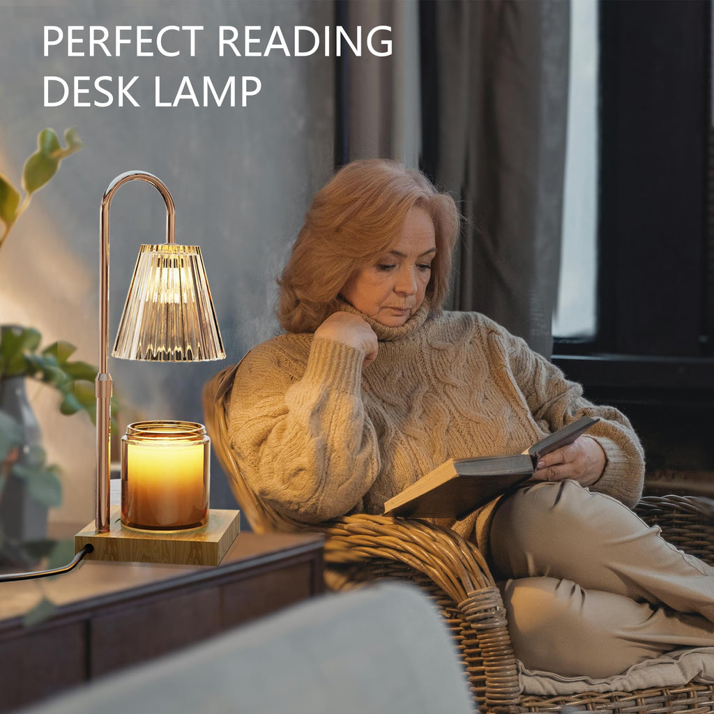 Candle Warmer Lamp with 2 Bulbs, Dimmable, Timer, Adjustable Height U128338