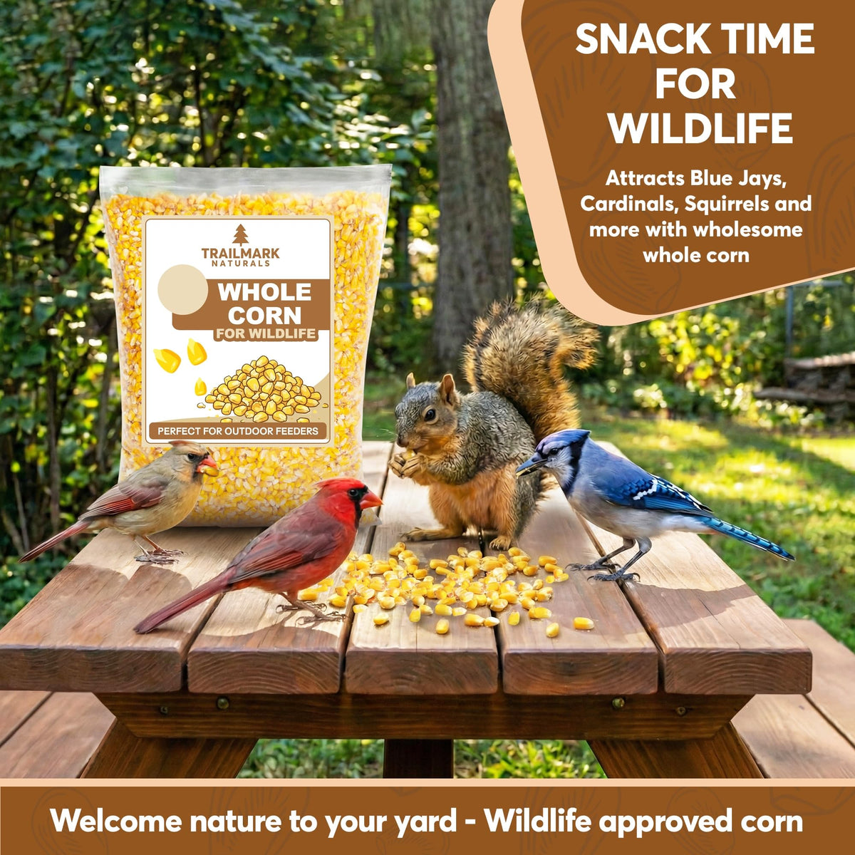 Whole Corn 20 LB Bird Seed & Wildlife Feed X68343