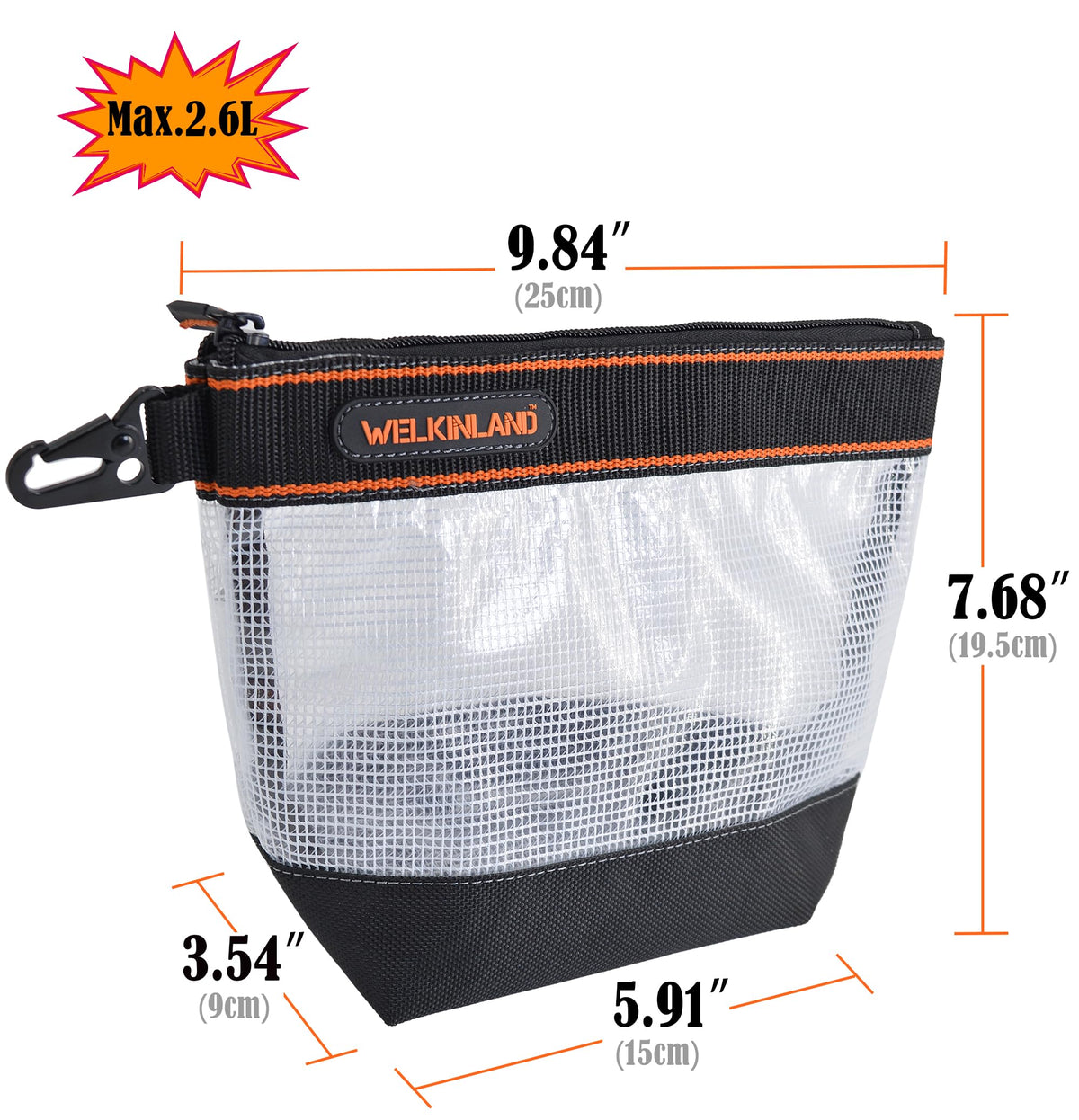 10-Inch Clear 4-Pack Zippered Tool Pouch A1752