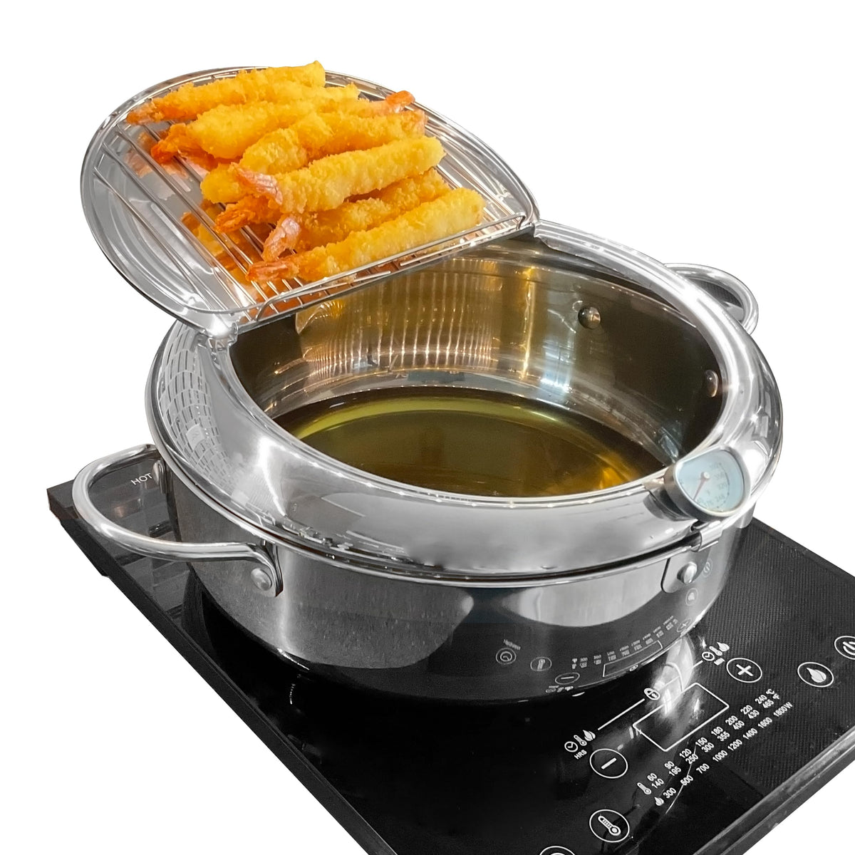 Deep Fryer Pot with Lid, 304 Stainless Steel O63670