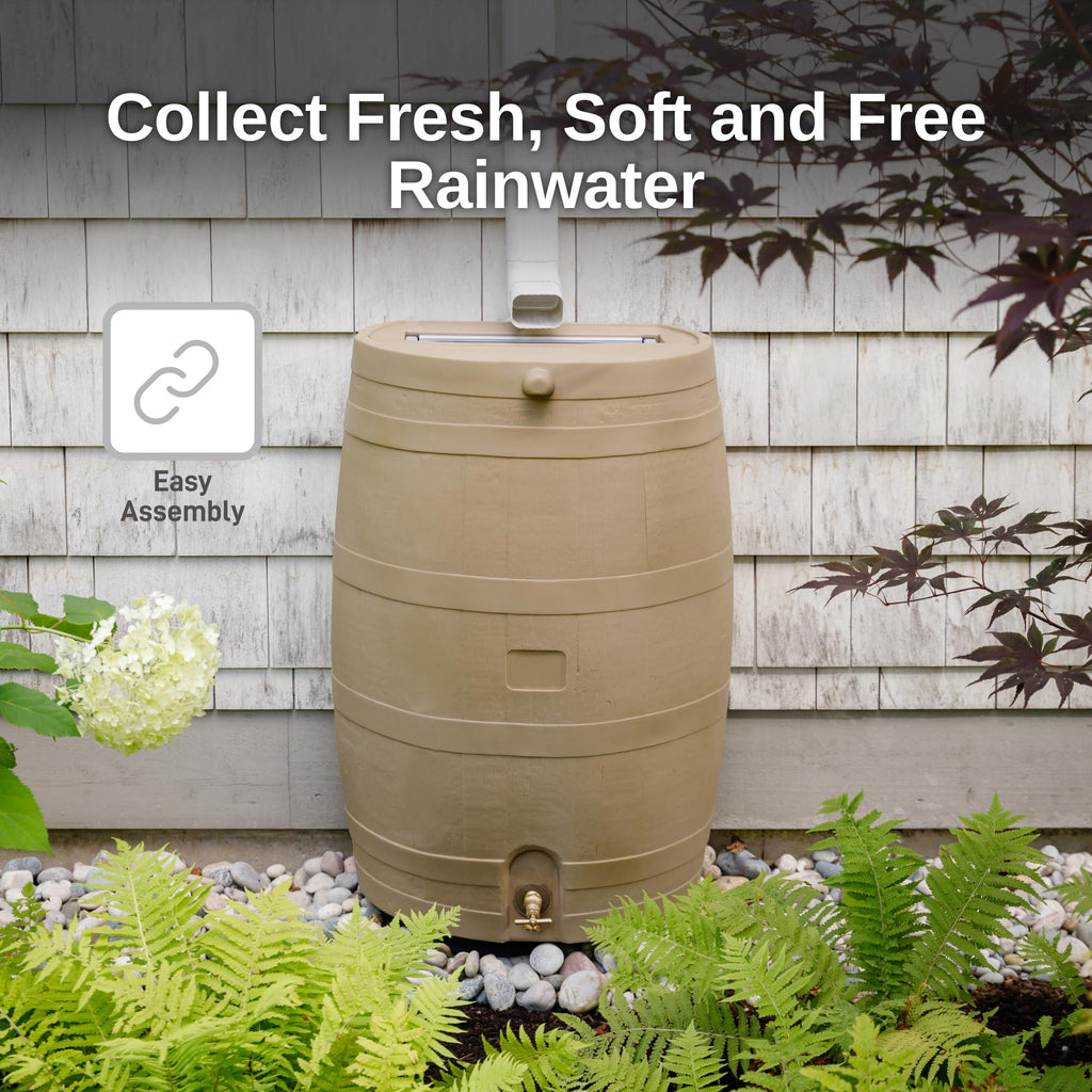 50-Gallon Rain Water Collection Barrel with Brass Spigot M28424