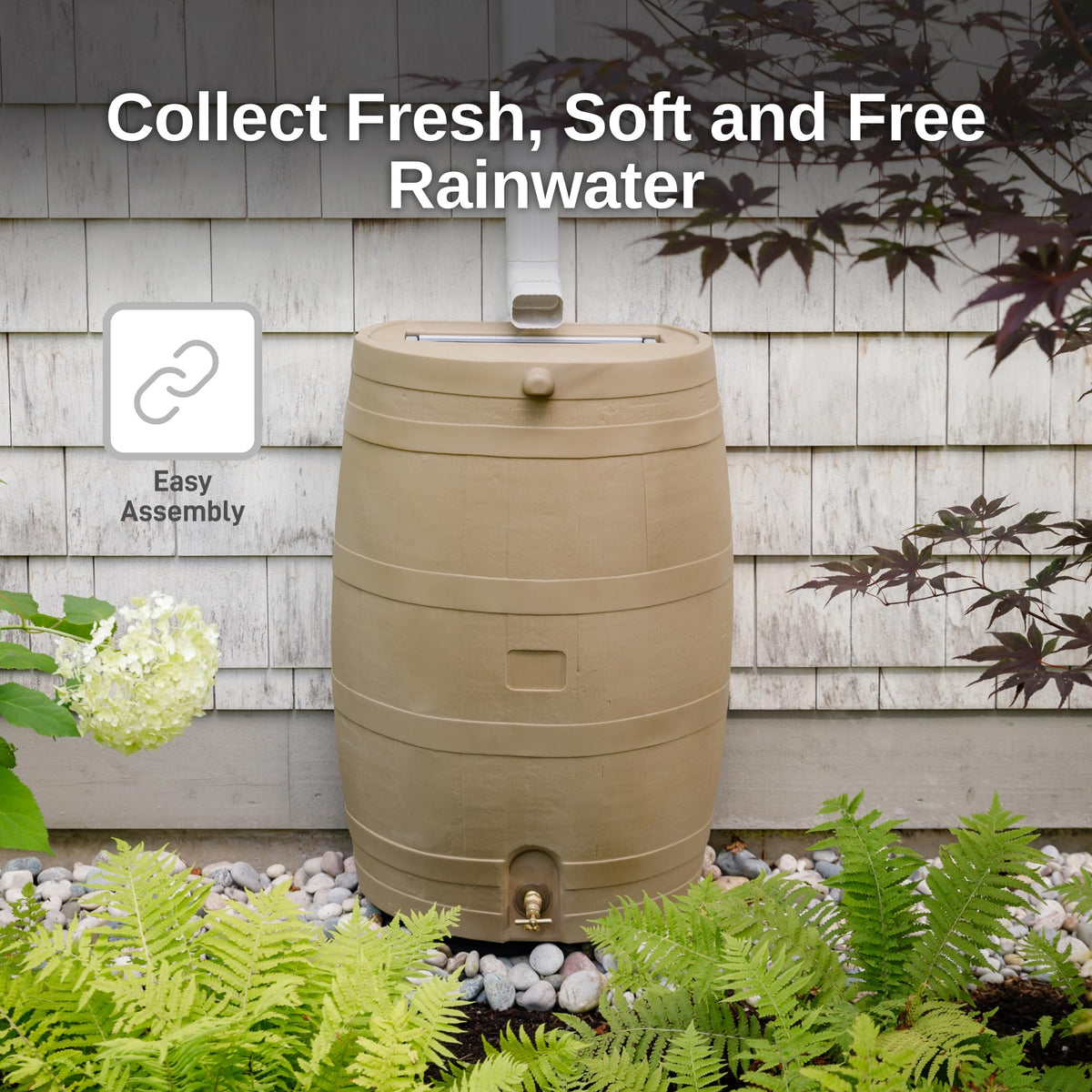 50-Gallon Rain Water Collection Barrel with Brass Spigot M28424