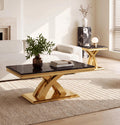 Black and Gold Coffee Table Set of 2 G313