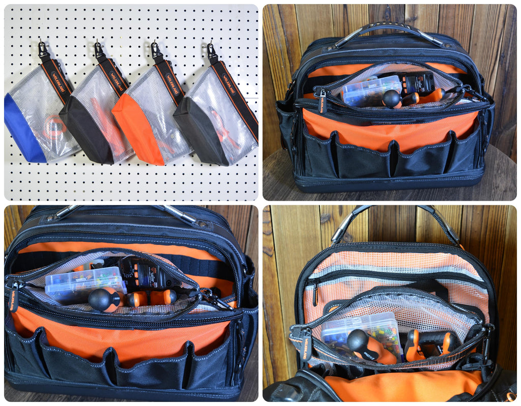 10-Inch Clear 4-Pack Zippered Tool Pouch A1752