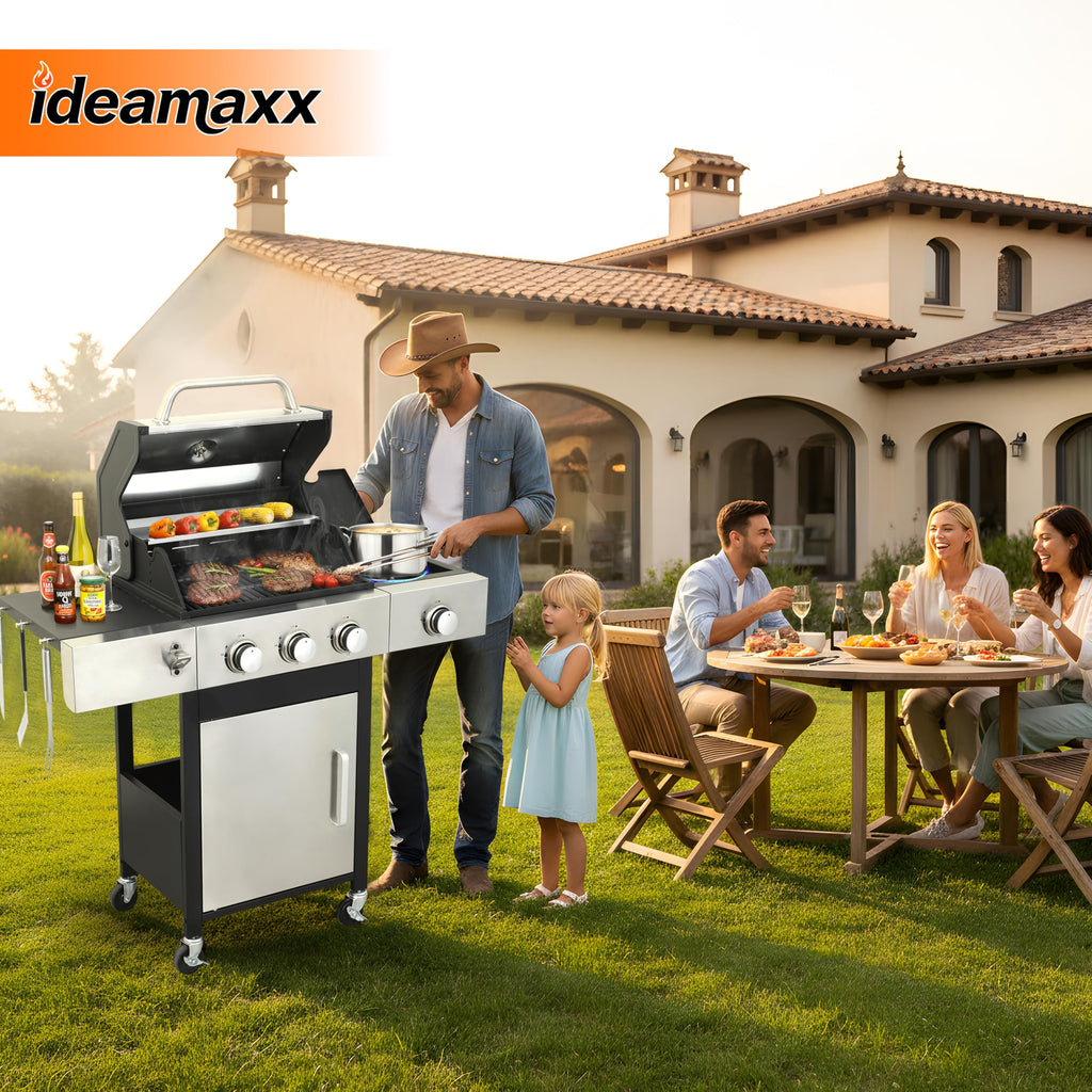 3-Burner Propane Gas Grill with Side Burner L8612