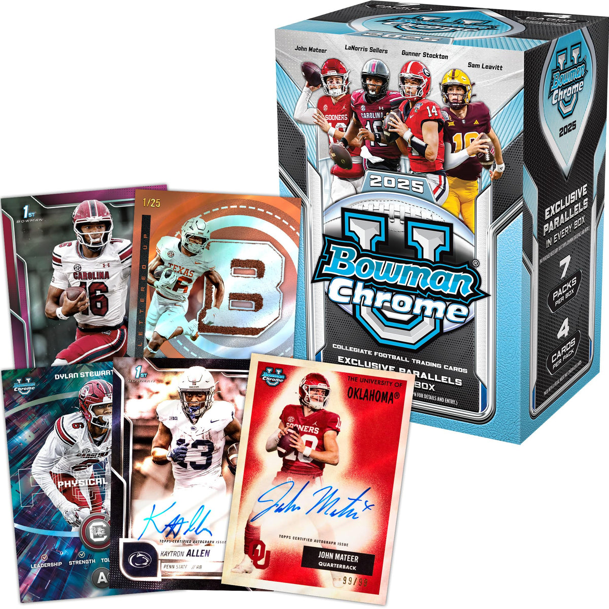 2025 Bowman University Chrome NCAA Football Value Box L291935