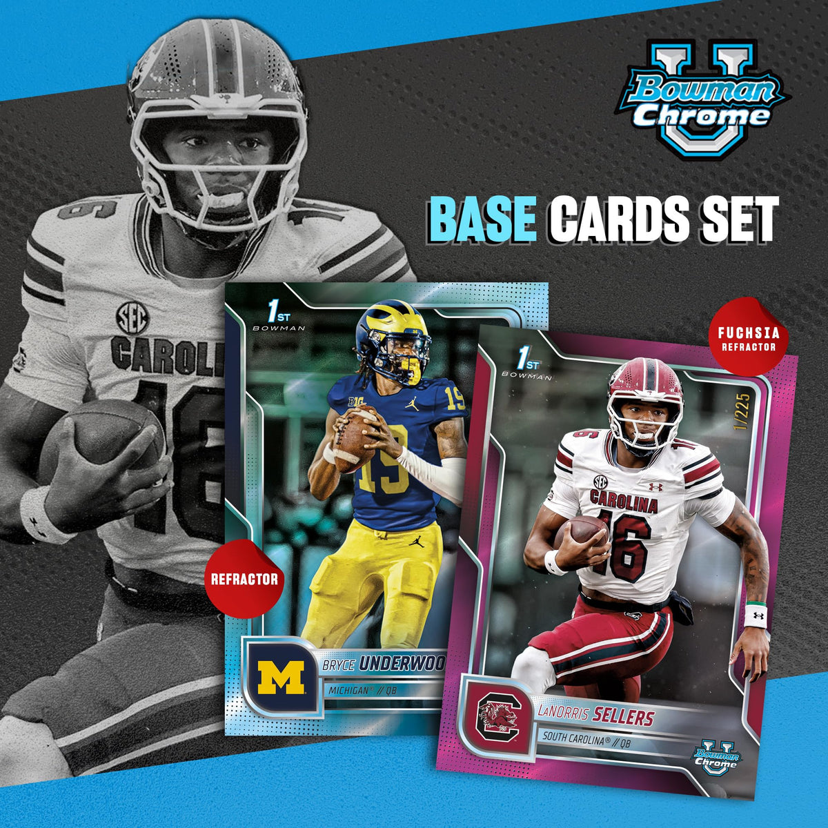 2025 Bowman University Chrome NCAA Football Value Box L291935