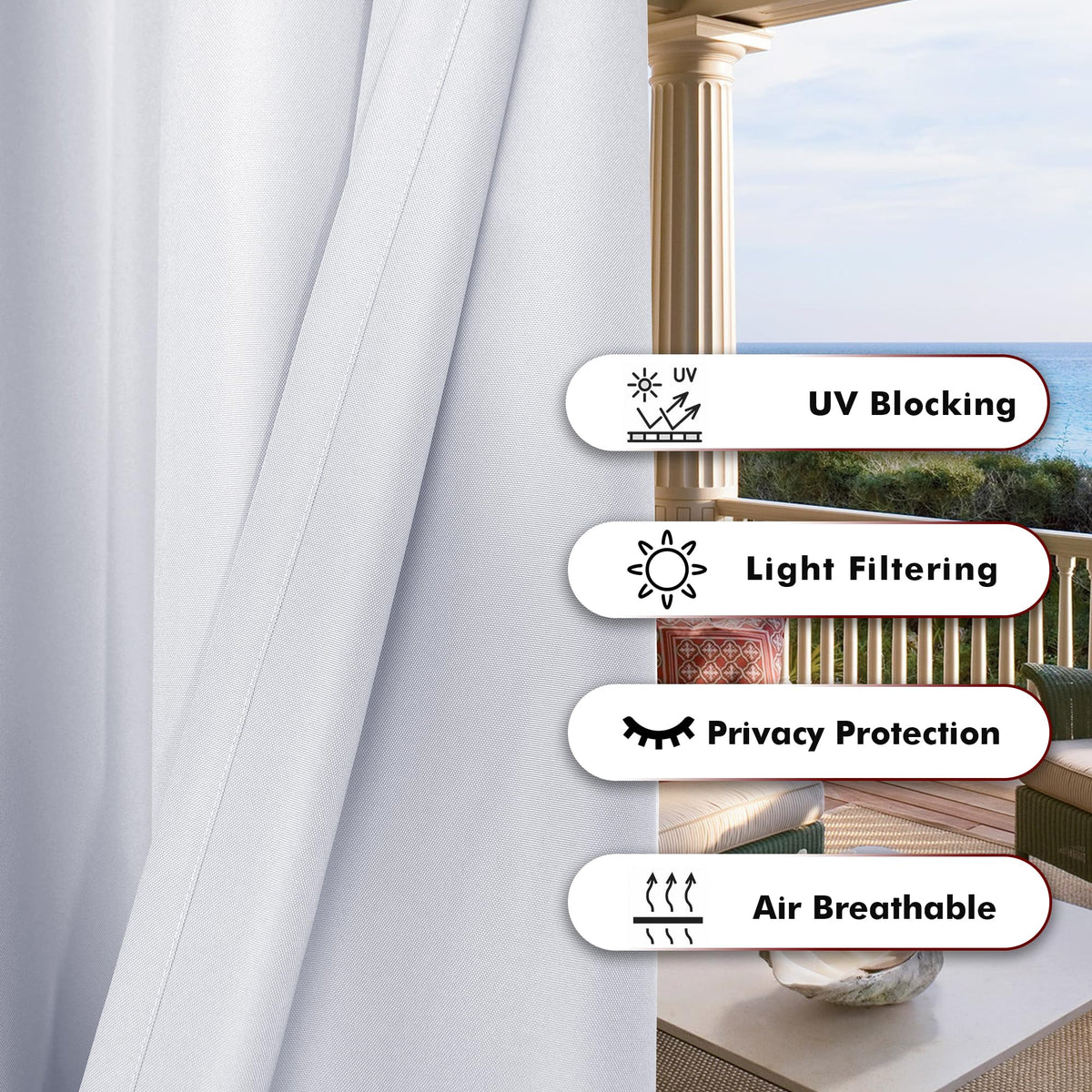 Waterproof Outdoor Curtains H100561
