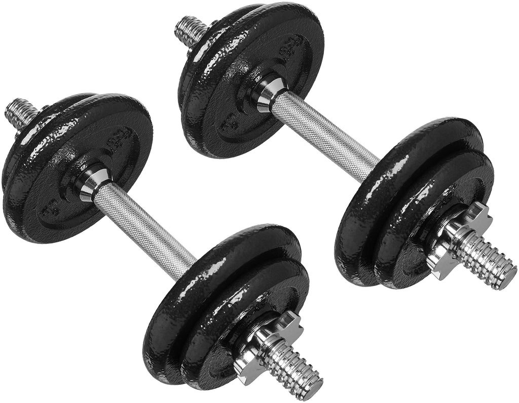 Adjustable Dumbbell Hand Weight Set with Storage Case, 38 Pounds, Black Z581492