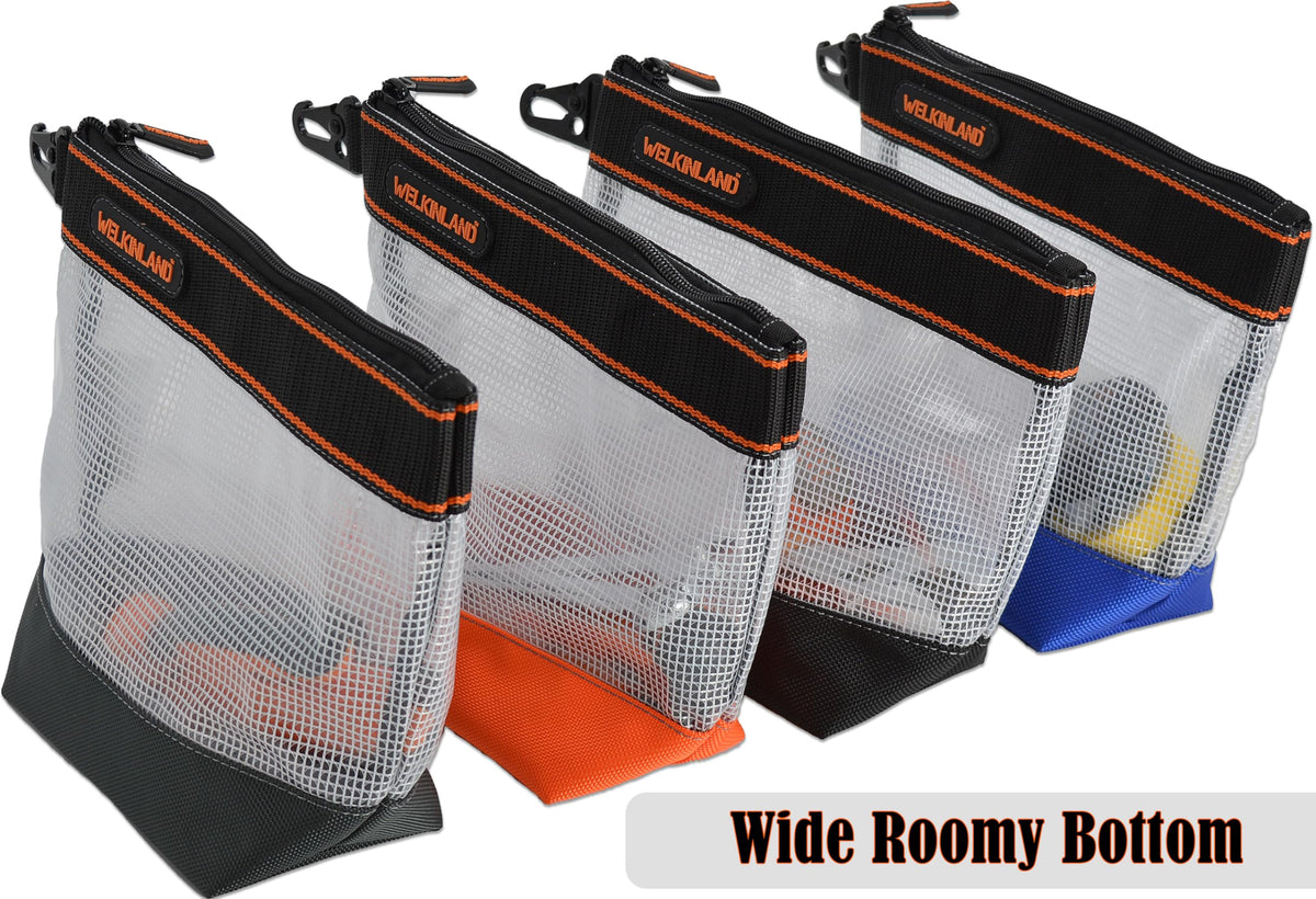 10-Inch Clear 4-Pack Zippered Tool Pouch A1752