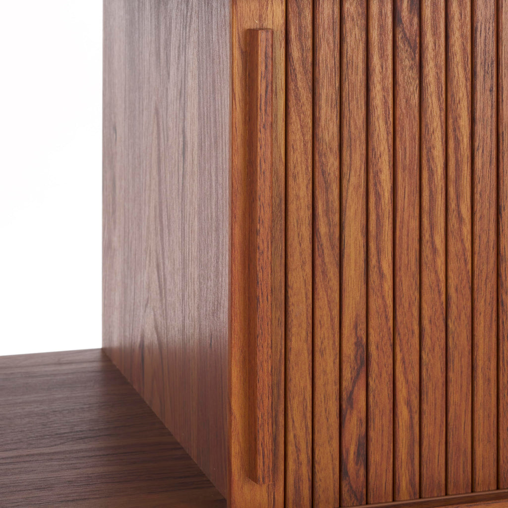 Walnut Brown TV Stand with Sliding Door W82172