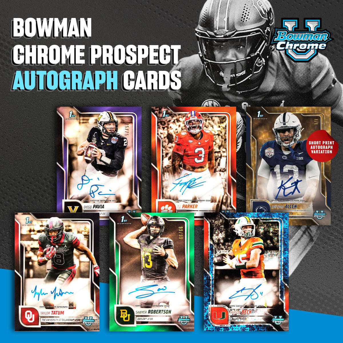 2025 Bowman University Chrome NCAA Football Value Box L291935
