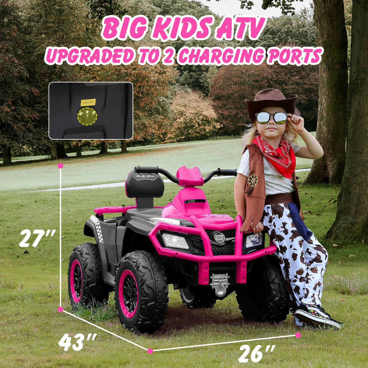 24V 2 Seater 4WD Off-Road Ride on ATV M95336