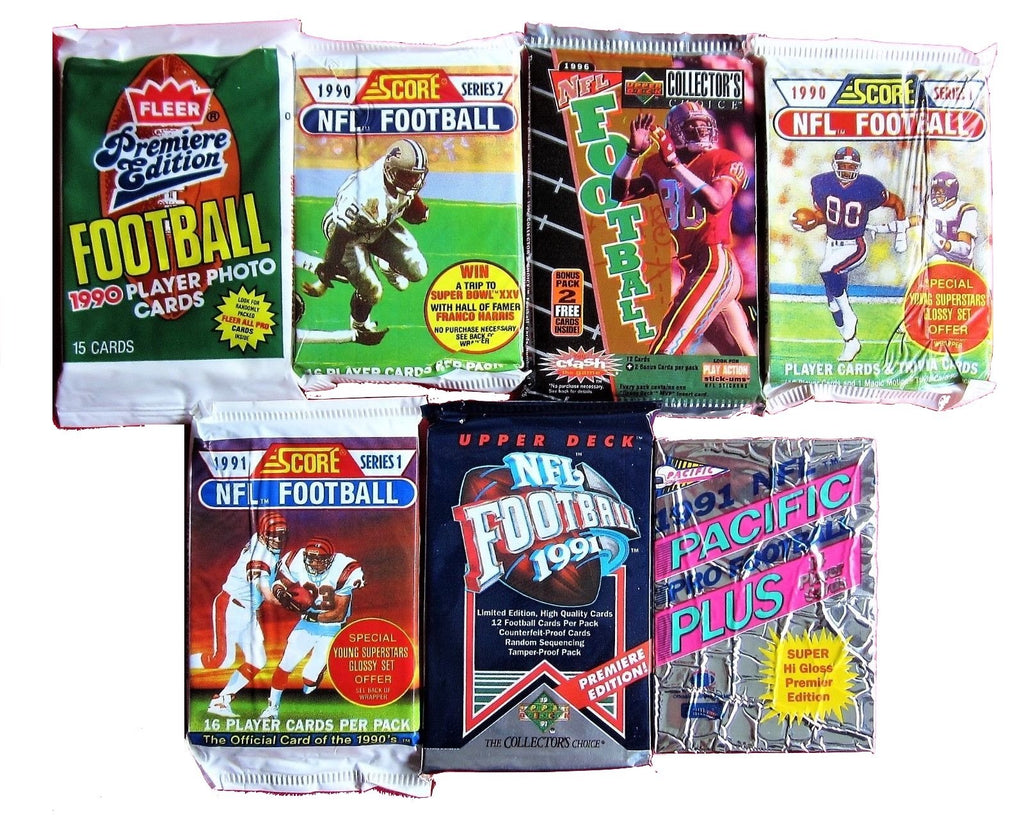Vintage Football Cards in Sealed Wax Packs D30307